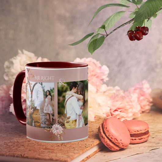 Niedlich Blush Pink Romantische Foto Tasse
