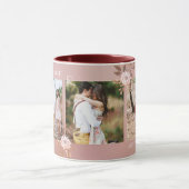 Niedlich Blush Pink Romantische Foto Tasse (Zentrum)