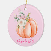 Niedlich Blush Pink Spring Floral Little Pumpkin N Keramik Ornament (Links)