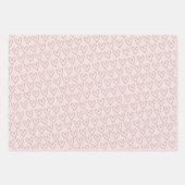 Niedlich Blush Pink Typografie Herz Valentins Geschenkpapier Set (Vorderseite)