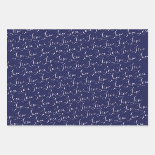 Niedlich Blush Pink Typografie Herzenslust Valenti Geschenkpapier Set (Vorderseite 2)