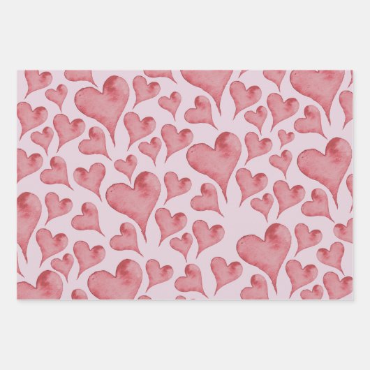 Niedlich Blush Pink Typografie Herzenslust Valenti Geschenkpapier Set (Vorderseite)