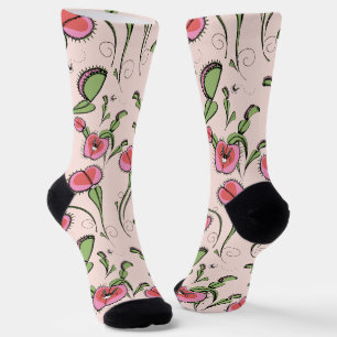 Niedlich Blush Pink Venus Fliegenfalle an Ihrer Li Socken
