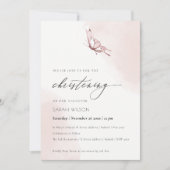 Niedlich Blush Wasserfarbe Schmetterling Einladung (Vorderseite)