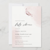 Niedlich Blush Wasserfarben Butterfly Babydusche l Dankeskarte (Vorderseite)