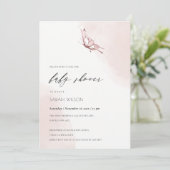 Niedlich Blush Wasserfarben Butterfly Babydusche l Dankeskarte (Stehend Vorderseite)