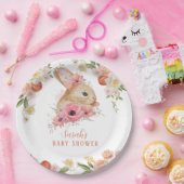 Niedlich Blütenrosa Blumenblütendusche Papier Plak Pappteller (Party)