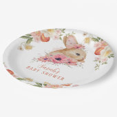 Niedlich Blütenrosa Blumenblütendusche Papier Plak Pappteller (Schrägansicht)