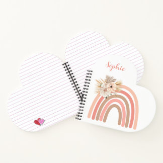 Niedlich Blütenrosa Boho Rainbow Notizblock