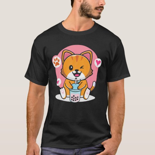 Niedlich Boba Cat Bubble Tee Anime Kawaii Neko (Vorderseite)