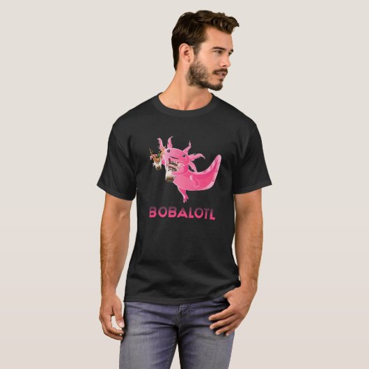 Niedlich Bobalotl Axolotl Drink Boba Tea Süßigkeit T-Shirt (Vorne ganz)