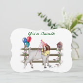 Niedlich Boer Goat Birthday Party Einladung (Stehend Vorderseite)