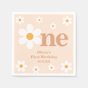 Niedlich Bohemische Daisy Erster Geburtstag Serviette