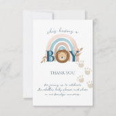 Niedlich Boho Baby Boy Lion Cub Pawprints Dankeskarte (Vorderseite)
