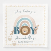 Niedlich Boho Baby Boy Lion Cub Pawprints Serviette (Vorderseite)