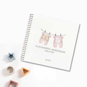 Niedlich Boho Baby Cloud Watercolor Babysitter Notizblock