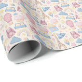 Niedlich Boho Baby Dusche Geschenkpapier (Rolleneckpunkt)