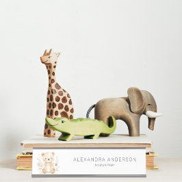 Niedlich Boho Bear Watercolor Babysitter Schreibtischnamensplakette