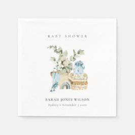 Niedlich Boho Blue Kinderzimmer Foliage Boy Baby D Serviette