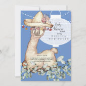 Niedlich Boho Blue Lampion Babydusche von Mail Einladung (Vorderseite)