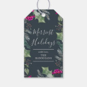 Niedlich Boho Blue Pink Botanischer Urlaub Geschenkanhänger (Vorderseite)