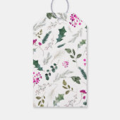 Niedlich Boho Blue Pink Botanischer Urlaub Geschenkanhänger (Rückseite)