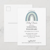 Niedlich Boho Blue Rainbow Baby Shower Einladung (Vorne/Hinten)