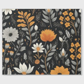 Niedlich Boho Blume Muster, Whimsical Floral Boho Geschenkpapier (Flach)