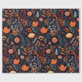 Niedlich Boho Blume Muster, Whimsical Floral Boho Geschenkpapier (Flach)