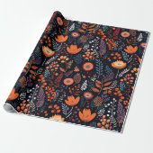 Niedlich Boho Blume Muster, Whimsical Floral Boho Geschenkpapier (Ungerollt)