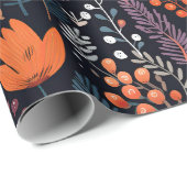 Niedlich Boho Blume Muster, Whimsical Floral Boho Geschenkpapier (Rolleneckpunkt)