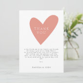 Niedlich Boho Blush Pink Heart Baby Dusche Vielen  Dankeskarte (Stehend Vorderseite)