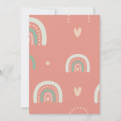 Niedlich Boho Blush Pink Heart Baby Dusche Vielen  Dankeskarte (Rückseite)