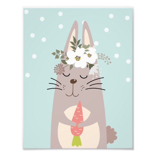 Niedlich Boho Bunny Kinderzimmer Deco Artwork Post Fotodruck (Vorne)