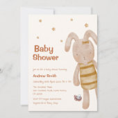 Niedlich Boho Bunny Toy Baby Dusche Einladung (Vorderseite)