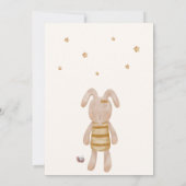 Niedlich Boho Bunny Toy Baby Dusche Einladung (Rückseite)