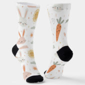 Niedlich Boho Bunny und Carrots Socken (Gewinkelt)