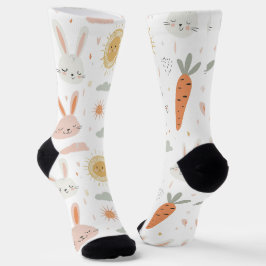 Niedlich Boho Bunny und Carrots Socken