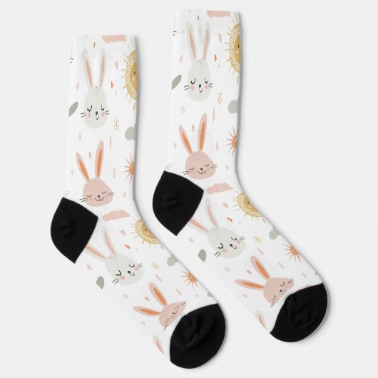 Niedlich Boho Bunny und Carrots Socken (Rechts)