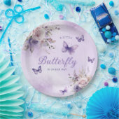 Niedlich Boho Butterfly Aquarell Floral Baby Dusch Pappteller (Party)
