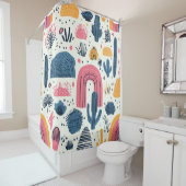 Niedlich Boho Cactus Desert Design Duschvorhang (Beispiel)