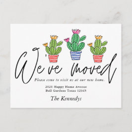 Niedlich Boho Cactus We have Moving New Zuhause Fo Ankündigungspostkarte