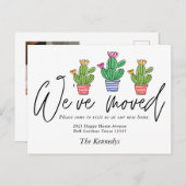 Niedlich Boho Cactus We have Moving New Zuhause Fo Ankündigungspostkarte (Vorne/Hinten)