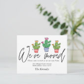 Niedlich Boho Cactus We have Moving New Zuhause Fo Ankündigungspostkarte (Stehend Vorderseite)