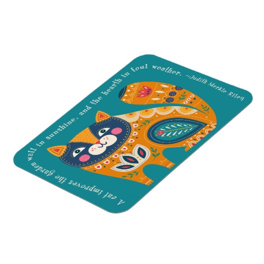 Niedlich Boho Cat mit Zitat Magnet (Linke Seite)