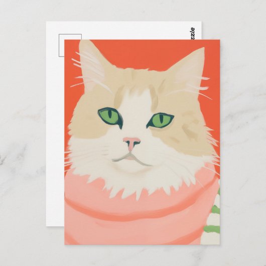 Niedlich Boho Cat Postkarte (Vorne/Hinten)