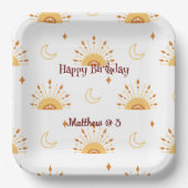 Niedlich Boho Celestial Seamless Muster Kindergebu Pappteller (Vorderseite)