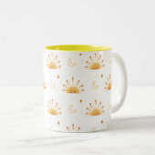 Niedlich Boho Celestial Seamless Pattern Zweifarbige Tasse (VorderseiteRechts)