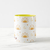 Niedlich Boho Celestial Seamless Pattern Zweifarbige Tasse (Mittel)