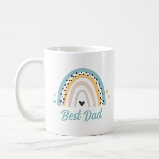 Niedlich Boho Chic Blue Rainbow Individuelle Name Kaffeetasse (Links)